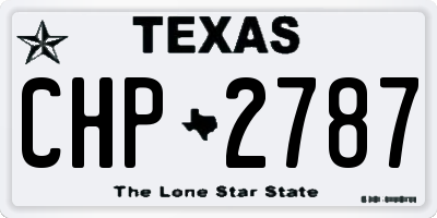 TX license plate CHP2787