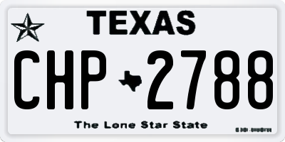 TX license plate CHP2788