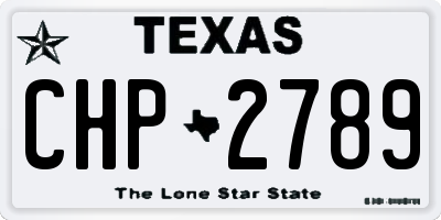 TX license plate CHP2789