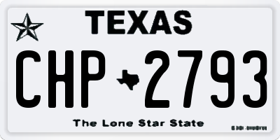 TX license plate CHP2793