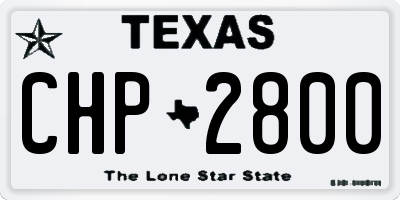 TX license plate CHP2800