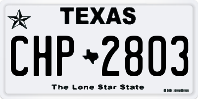 TX license plate CHP2803