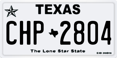 TX license plate CHP2804