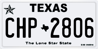 TX license plate CHP2806
