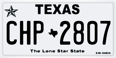 TX license plate CHP2807