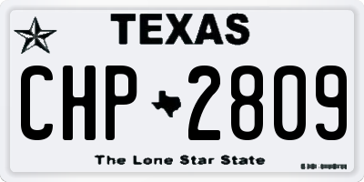 TX license plate CHP2809
