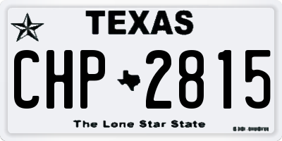TX license plate CHP2815