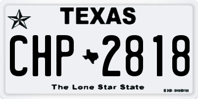 TX license plate CHP2818