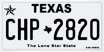 TX license plate CHP2820