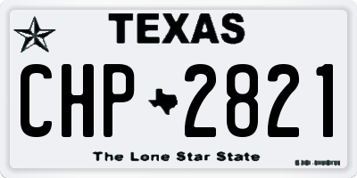 TX license plate CHP2821