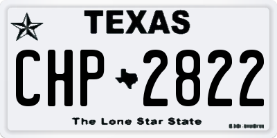 TX license plate CHP2822