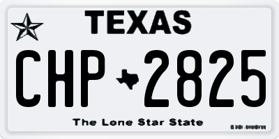 TX license plate CHP2825