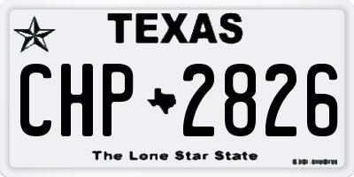 TX license plate CHP2826