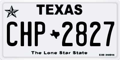 TX license plate CHP2827