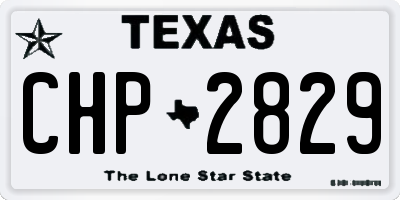 TX license plate CHP2829