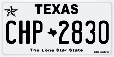 TX license plate CHP2830