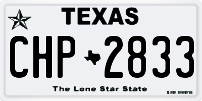 TX license plate CHP2833