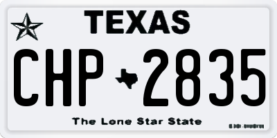 TX license plate CHP2835