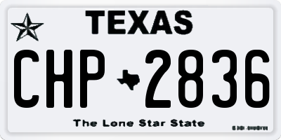 TX license plate CHP2836