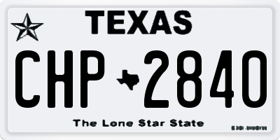 TX license plate CHP2840