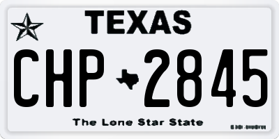 TX license plate CHP2845