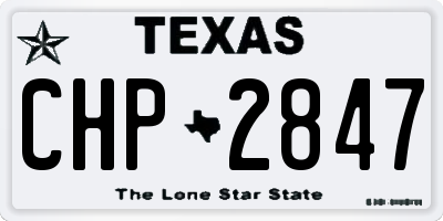 TX license plate CHP2847