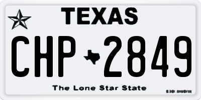 TX license plate CHP2849