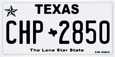TX license plate CHP2850