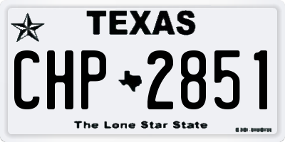 TX license plate CHP2851