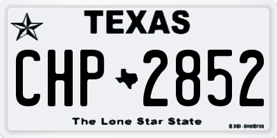 TX license plate CHP2852