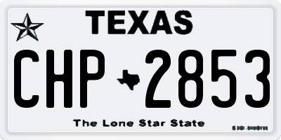 TX license plate CHP2853