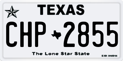 TX license plate CHP2855