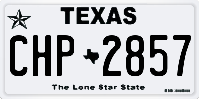 TX license plate CHP2857