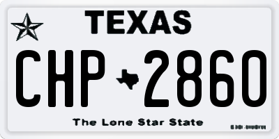TX license plate CHP2860