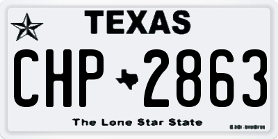 TX license plate CHP2863