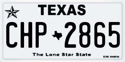 TX license plate CHP2865