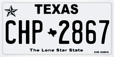 TX license plate CHP2867