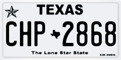 TX license plate CHP2868
