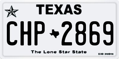 TX license plate CHP2869