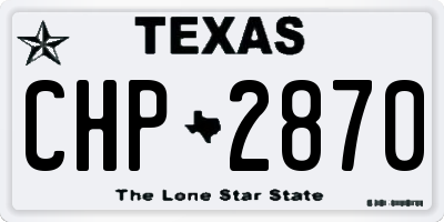 TX license plate CHP2870