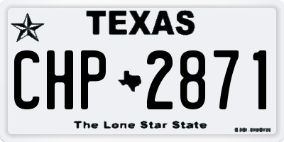TX license plate CHP2871