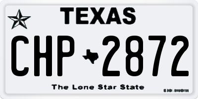 TX license plate CHP2872