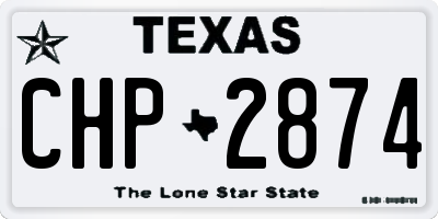 TX license plate CHP2874