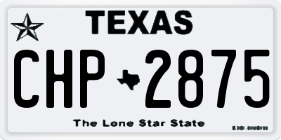 TX license plate CHP2875