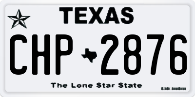 TX license plate CHP2876
