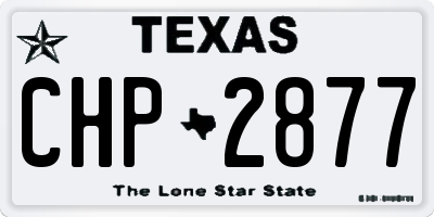 TX license plate CHP2877