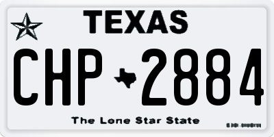 TX license plate CHP2884