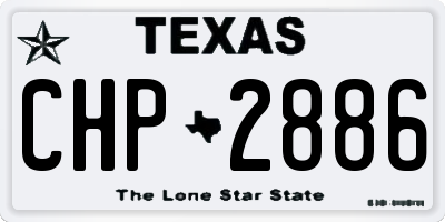 TX license plate CHP2886