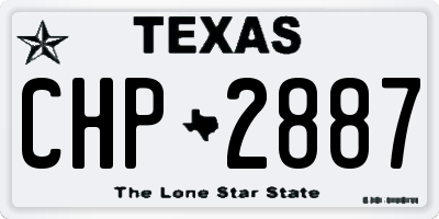 TX license plate CHP2887