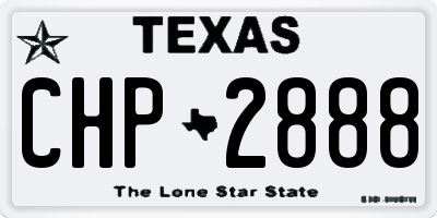 TX license plate CHP2888